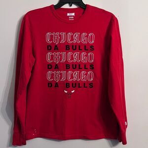 Tailgate NBA Chicago‎ Da Bulls Mens T-Shirt Long Sleeve w/ Logo Size Small Red